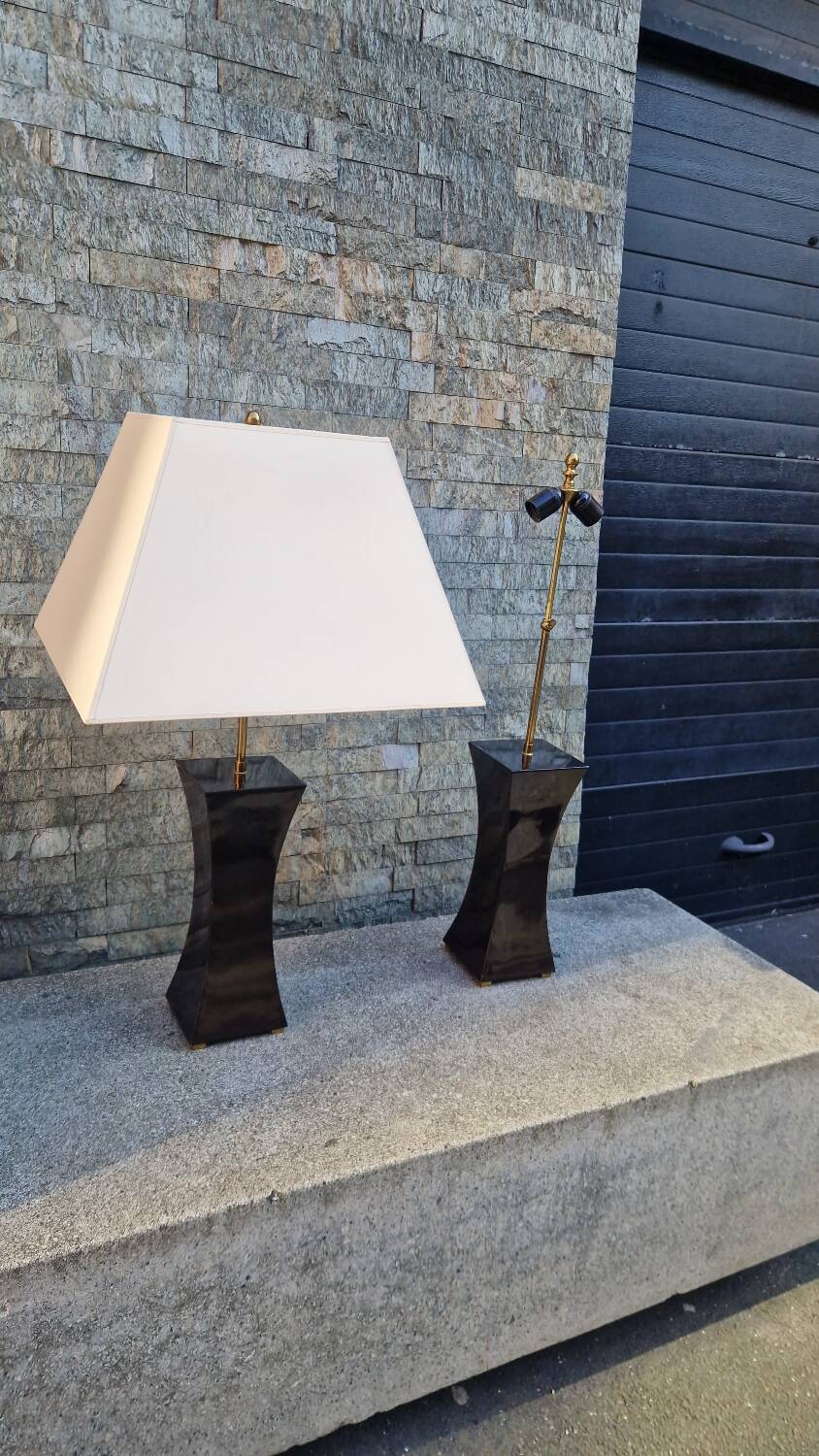 Large pair of Françoise See lamps for Maison Ramsay from the 70s