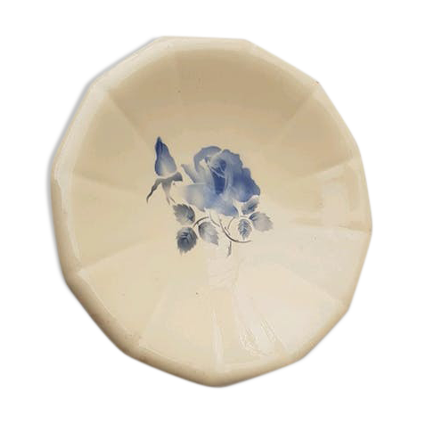 Empty pocket, flat, ceramic plate of Sarreguemines