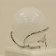 Lampe de table globe en chrome et verre blanc, Italie, années 1970