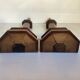 Pair of old candlesticks pic wooden candle