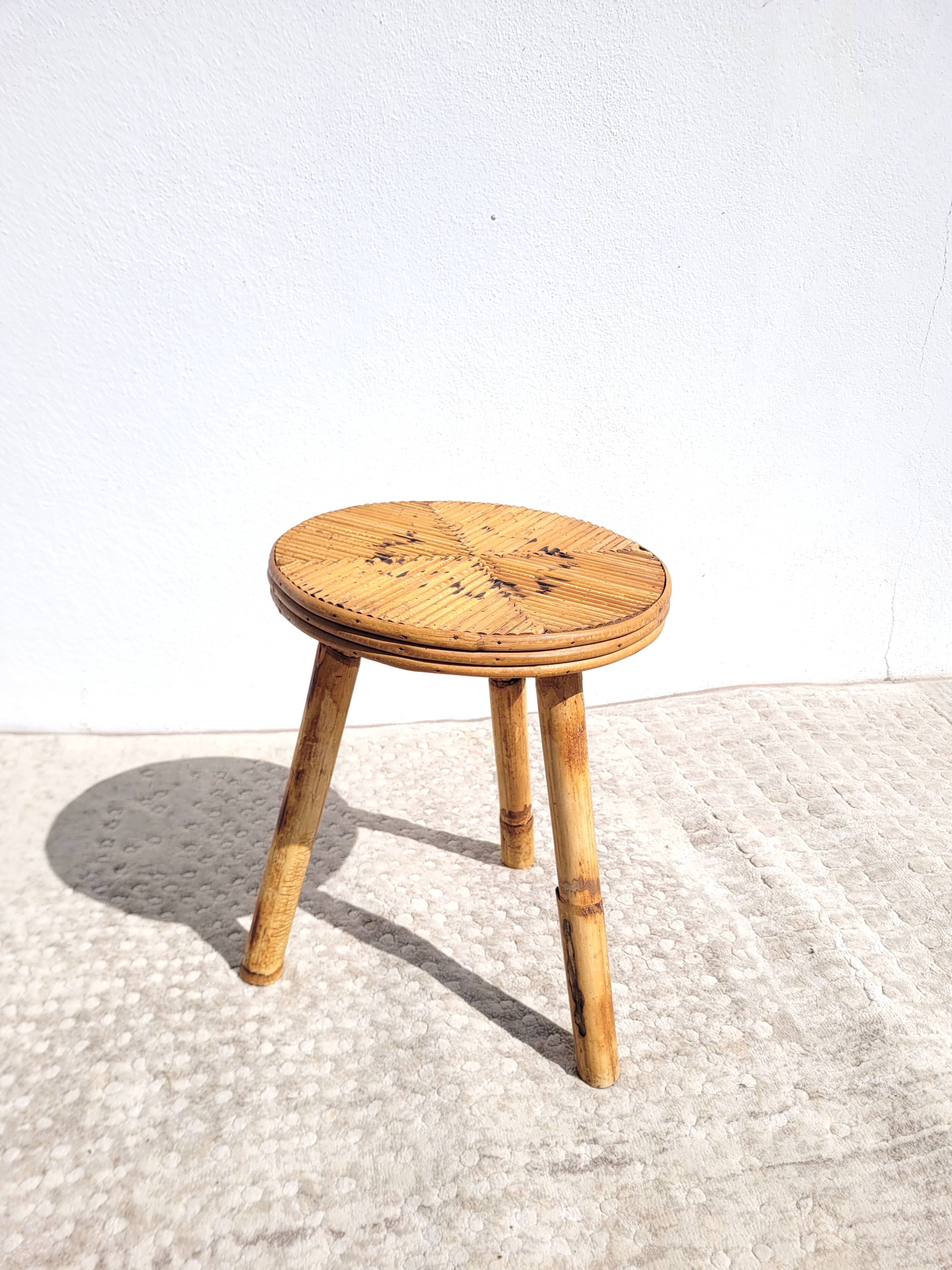 Vintage rattan stool