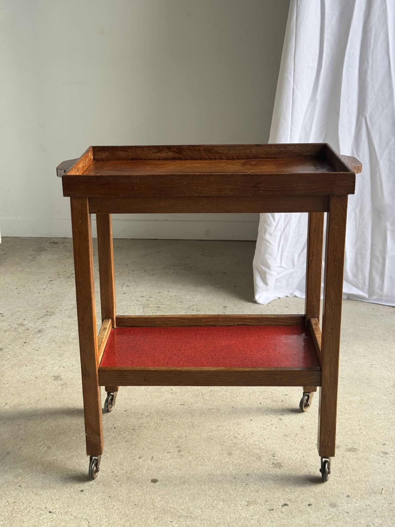 Wooden rolling trolley with removable top H66 75x35