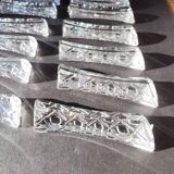 Set of 12 lead crystal knife rests