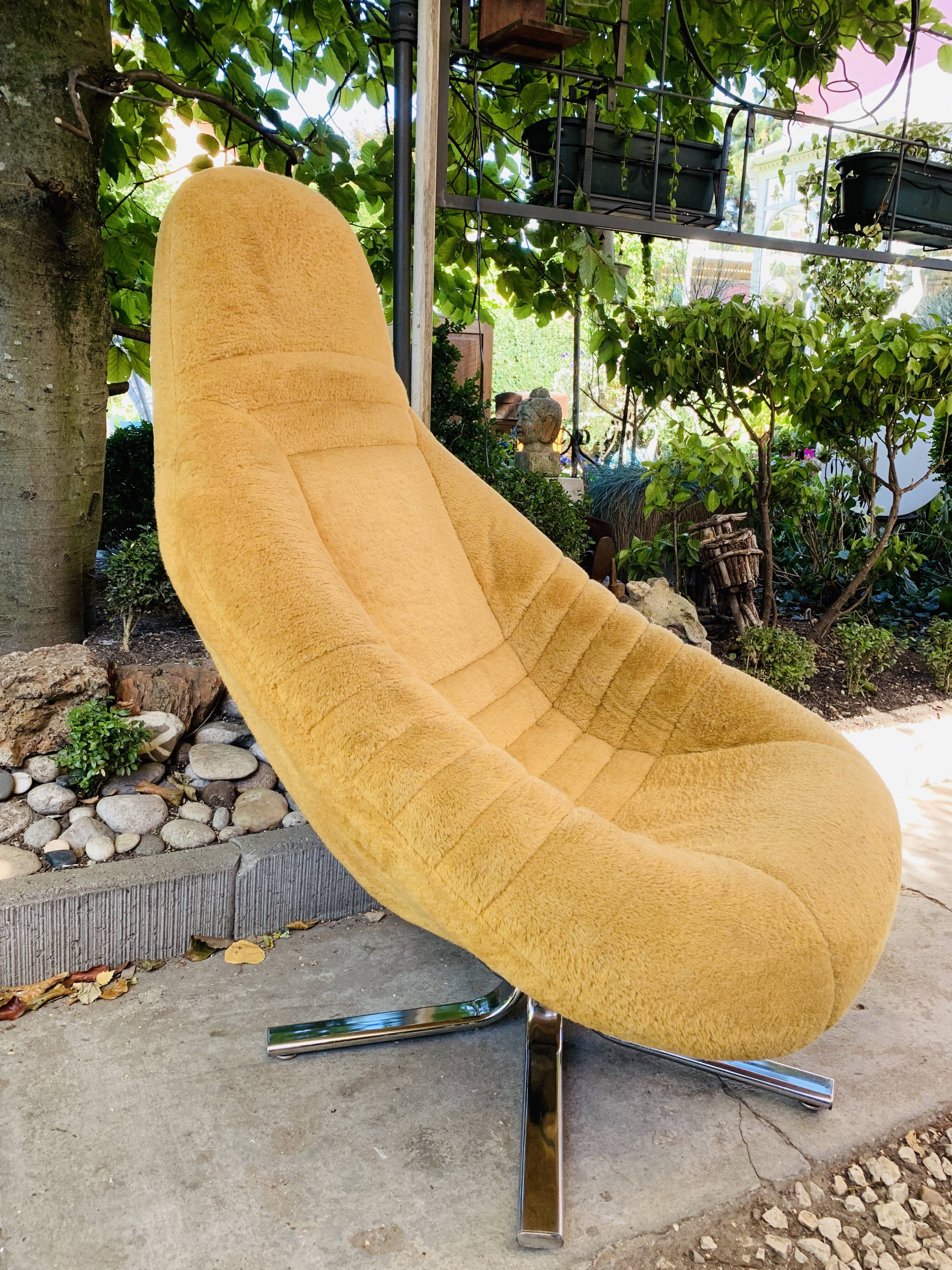 Space age mustard armchair