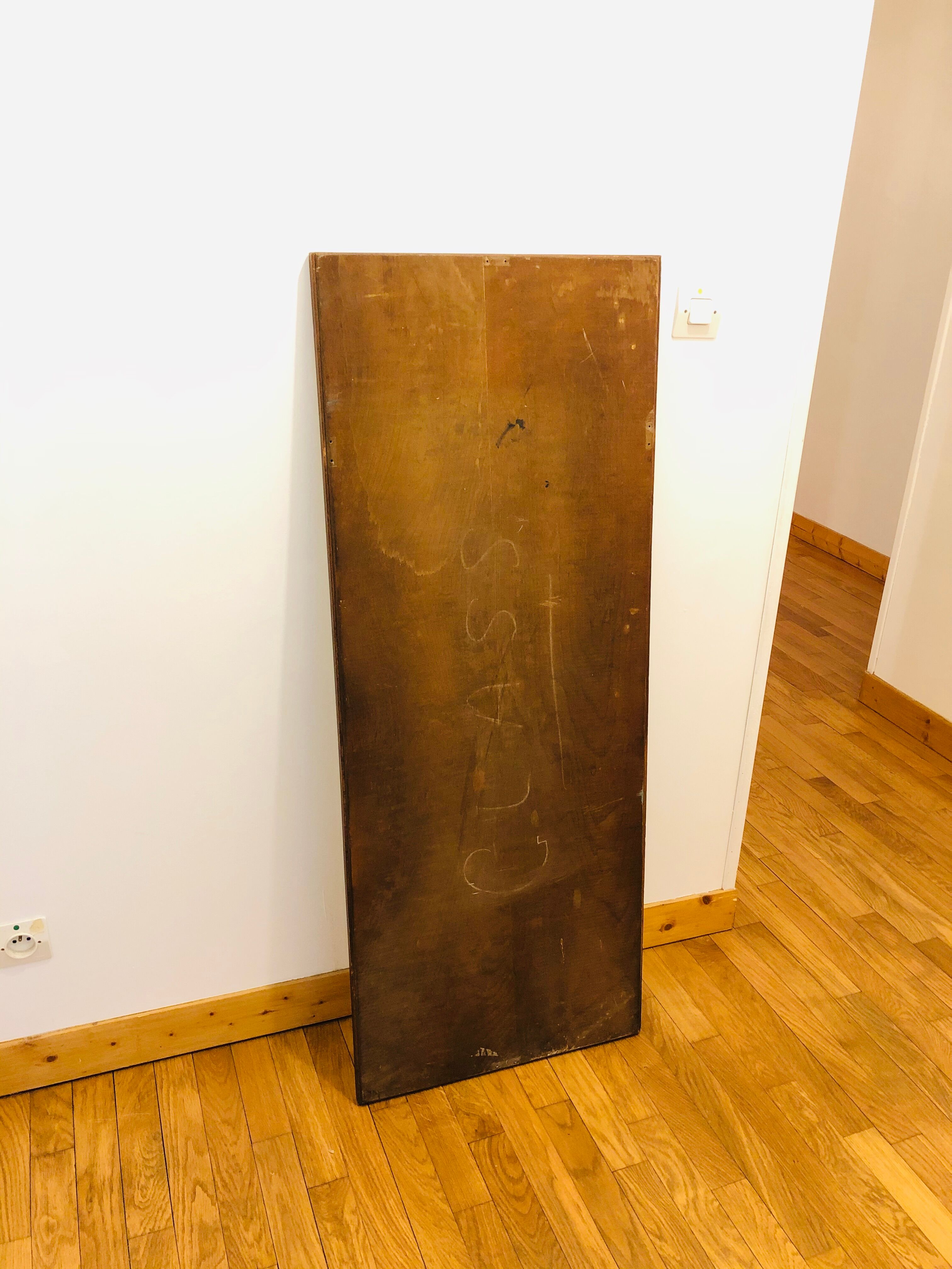 Rectangular Scandinavian mirror in teak 125 cm x 49 cm