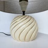 Barbi Ivory and Gold Ceramic Spherical Table Lamp