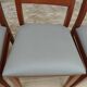 Set of 6 cherry wood style chairs with gray imitation leather seat