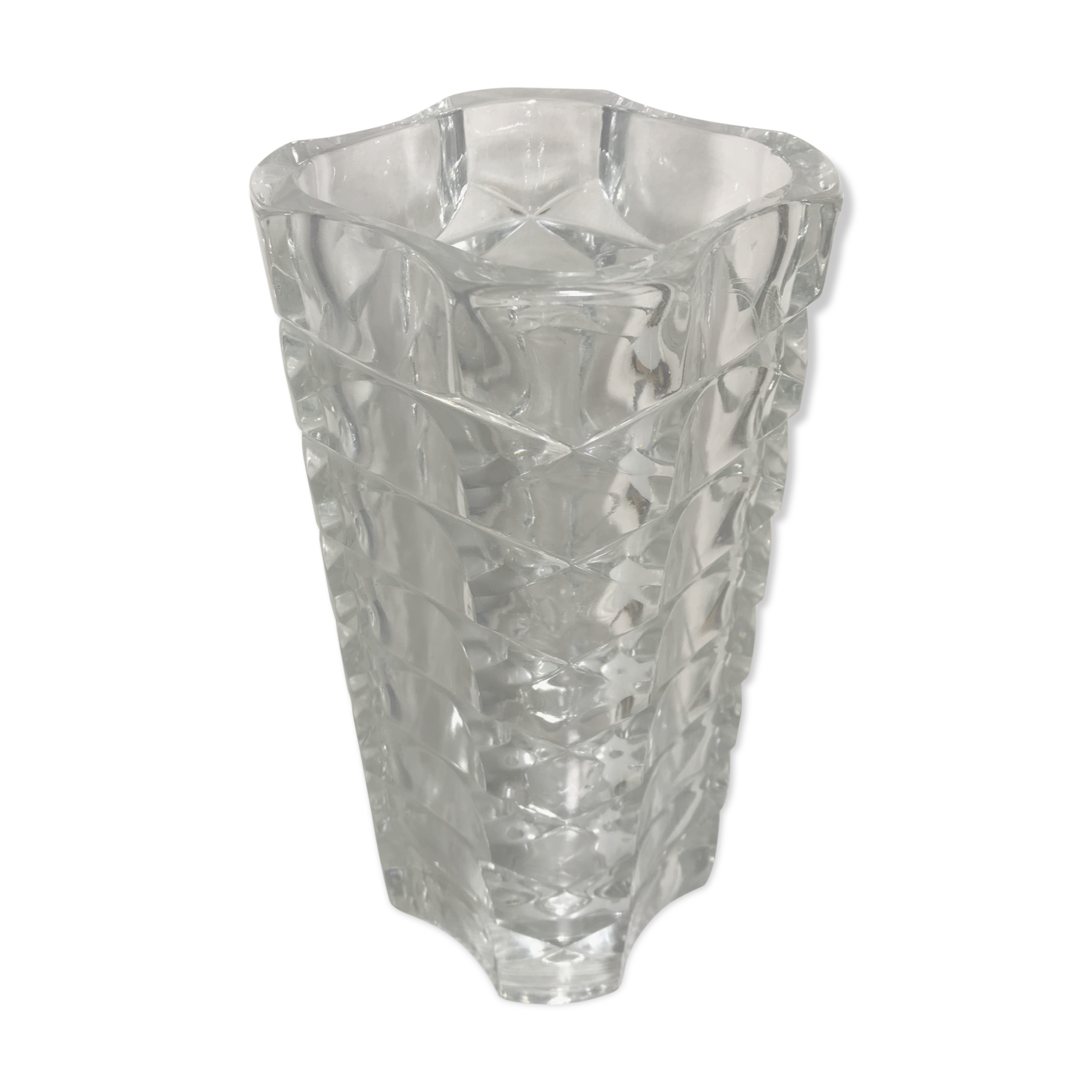 Ancient cristal vase from Arques glass mould french Art Deco style