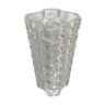Vase ancien cristal d’Arques verre moule style Art Déco France vintage