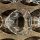 Set of 14 triangular glass ashtrays D13