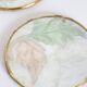 Set of 6 coasters in mother-of-pearl, brass and cork, vintage