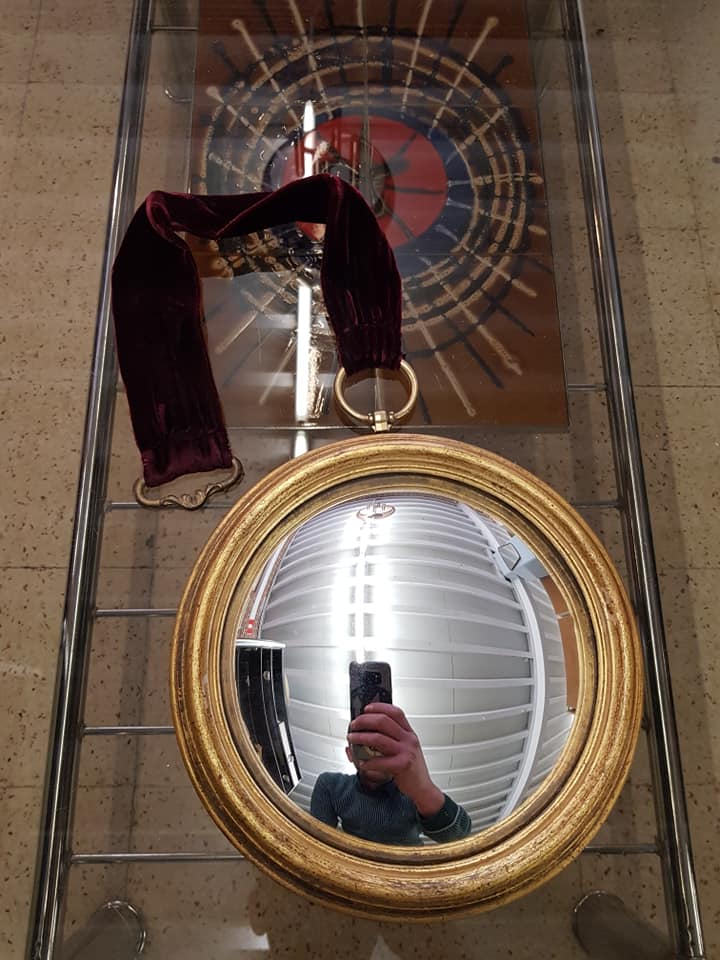 Vintage round witch mirror 60s 70s - 22cm