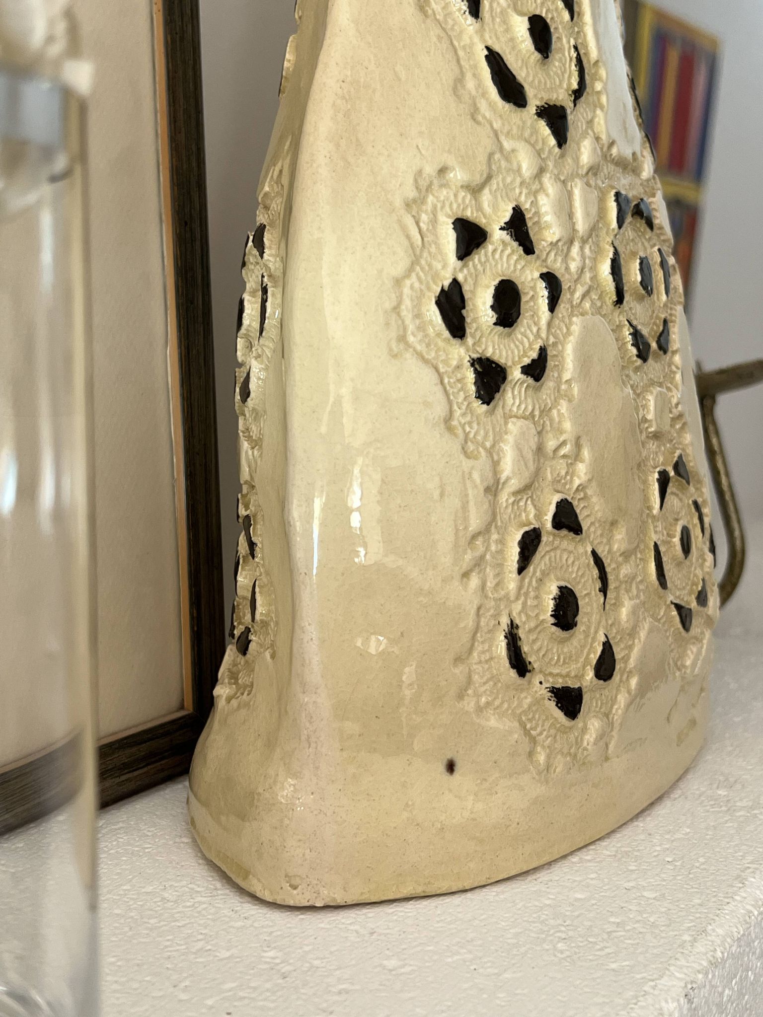 Handmade ceramic vase signed - vintage 20th century