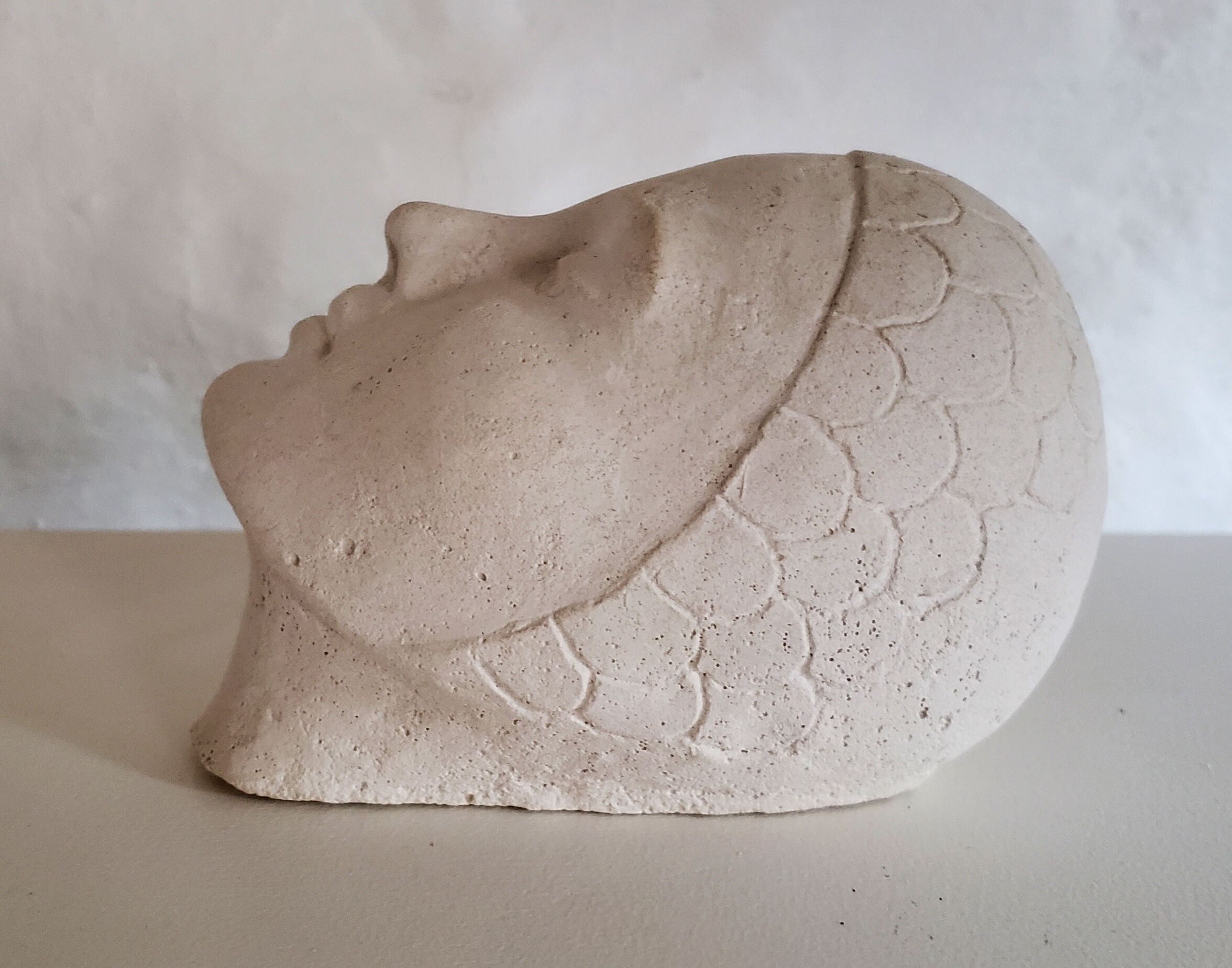 Plaster art-deco woman's head