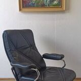 Scandinavian design leather armchair 70s