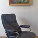Scandinavian design leather armchair 70s