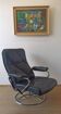 Fauteuil en cuir design scandinave années 70