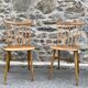 Paire de chaises bistrot et bohème hêtre - pieds compas - vintage 1950