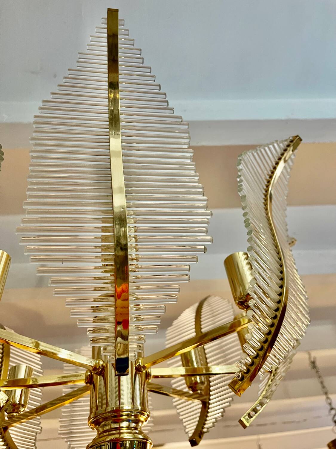 Venini Palm Murano glass chandelier, Italy 1980