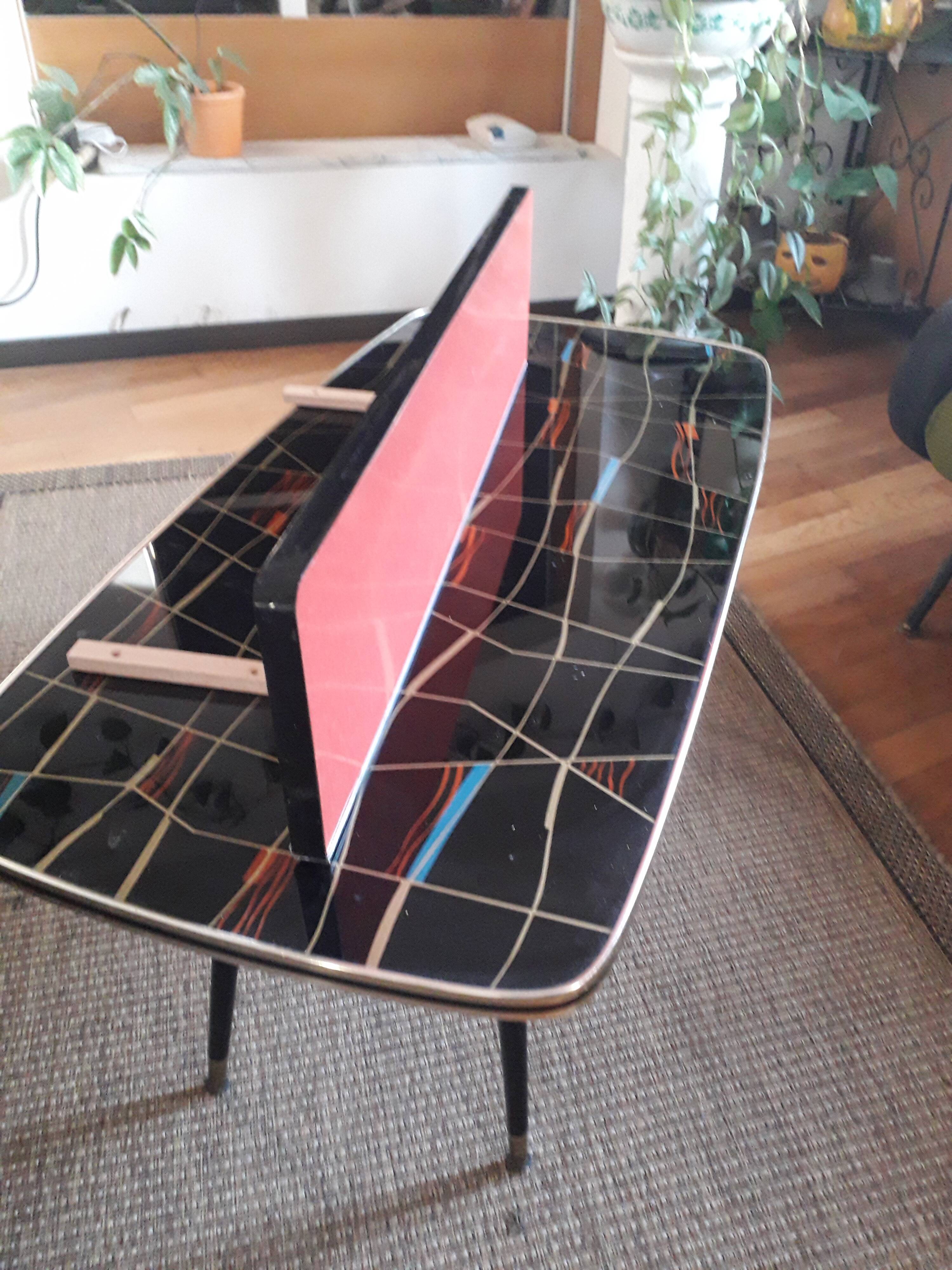 Vintage red formica shelf