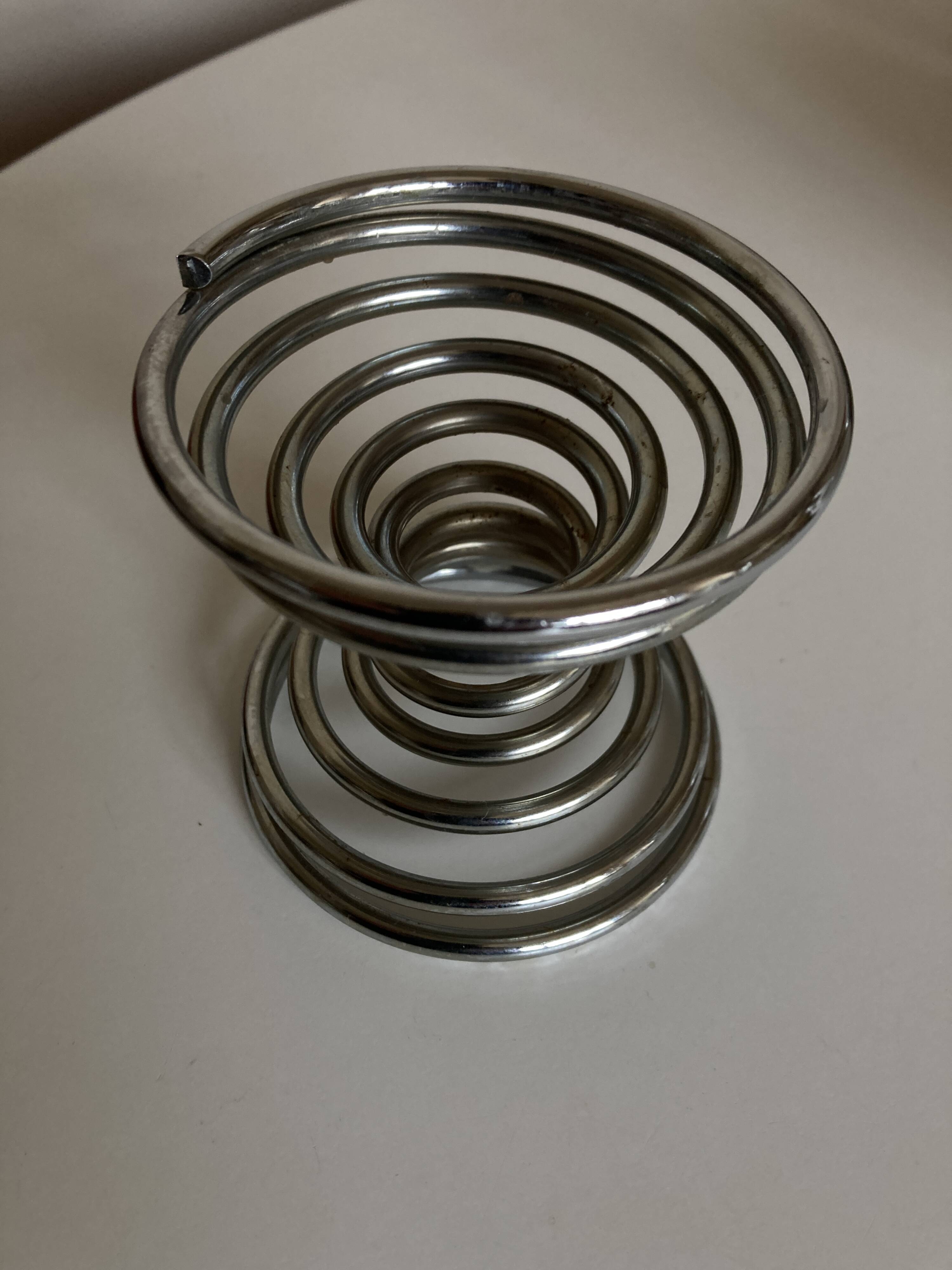 chrome diabolo spring candle holder 1970