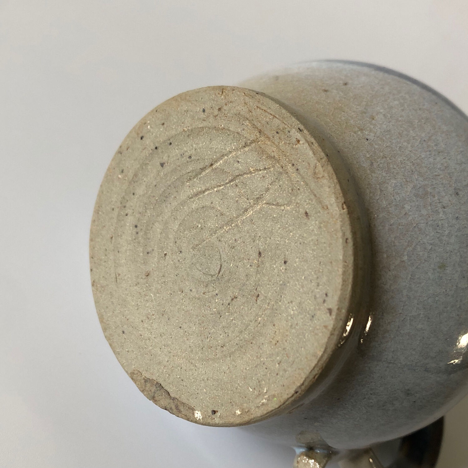 Small pitcher in blue glazed sandstone