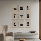 Set of 9 abstract giclee prints, A4