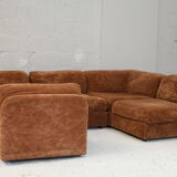 70s modular sofa, light brown velvet