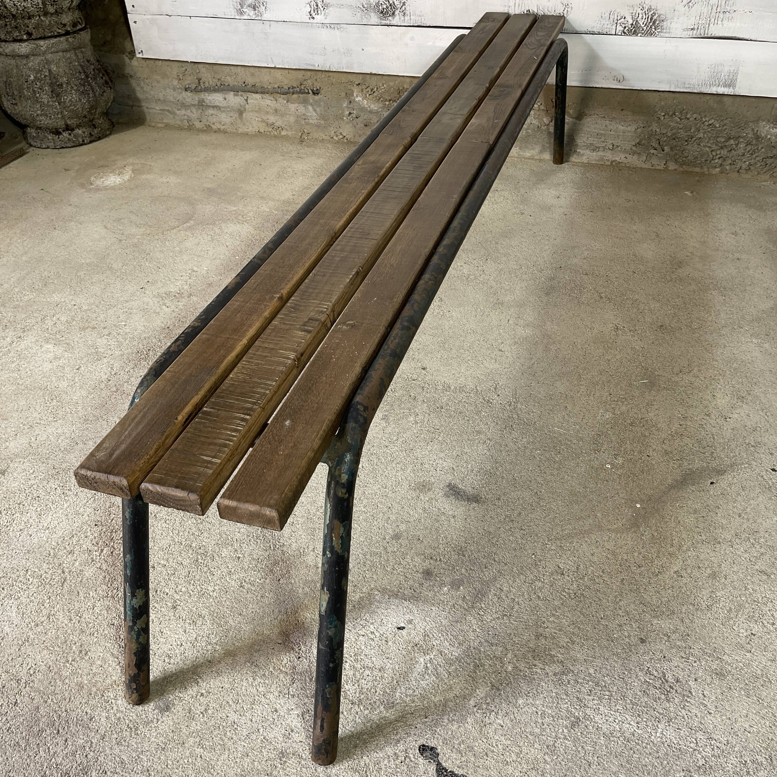Old bench in steel and wood