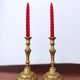 Paire de flambeaux en laiton XIXe siècle