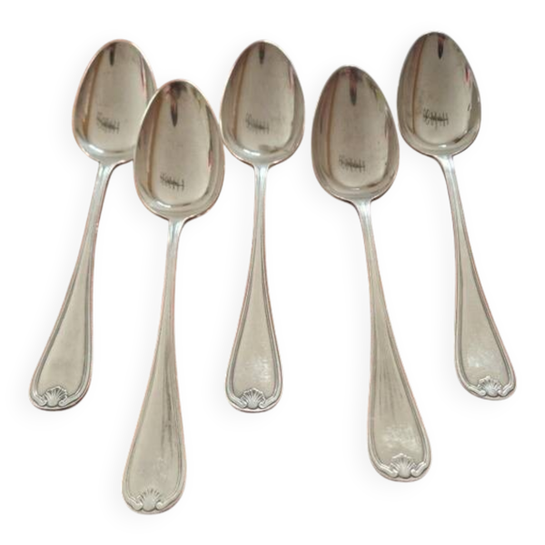 Christofle - 5 cuillères de table modèle Marot Bérain en métal argenté