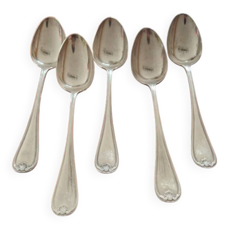 Christofle - 5 table spoons model Marot Bérain in silver-plated metal