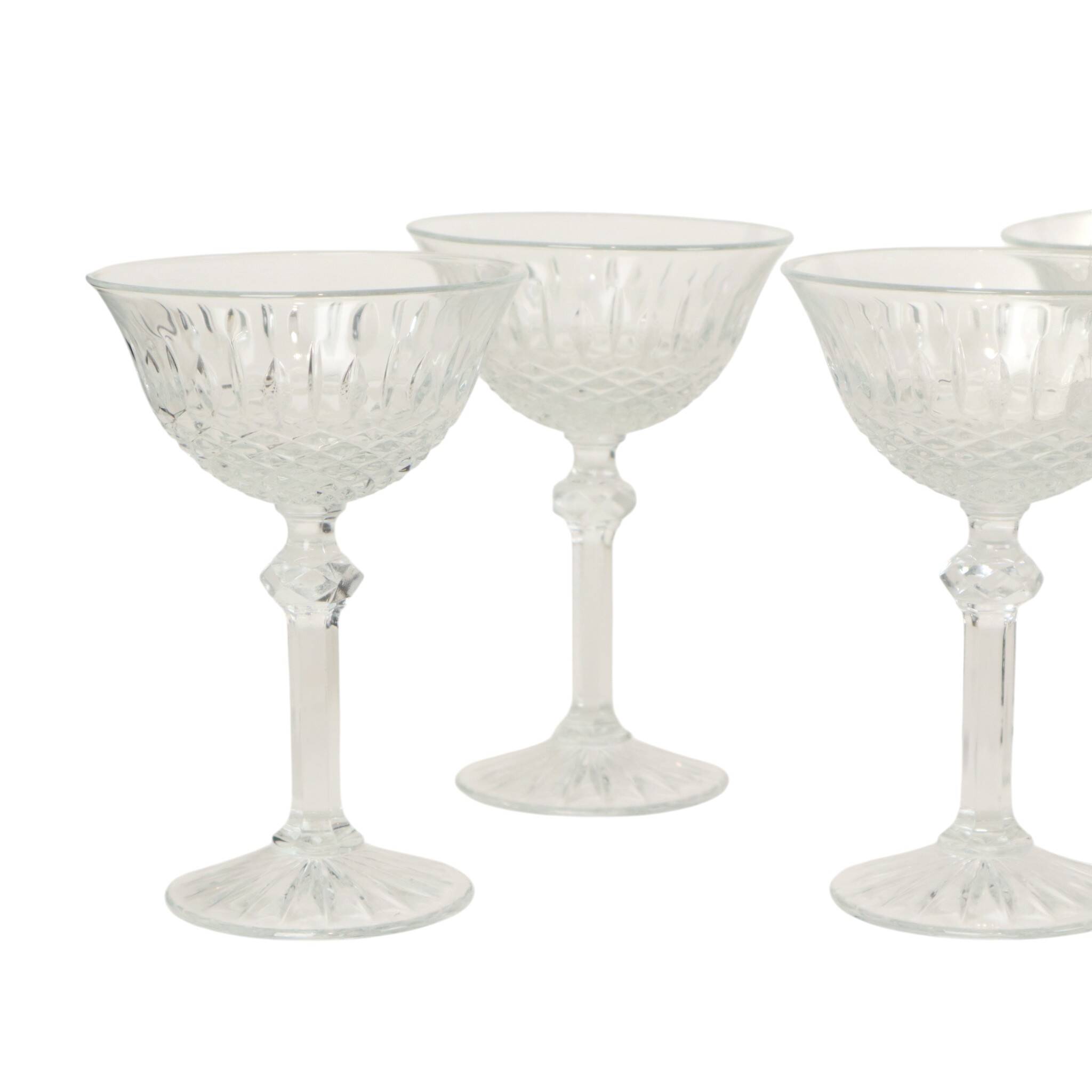 Set of 7 Regency Fidenza Crystal Champagne Glasses