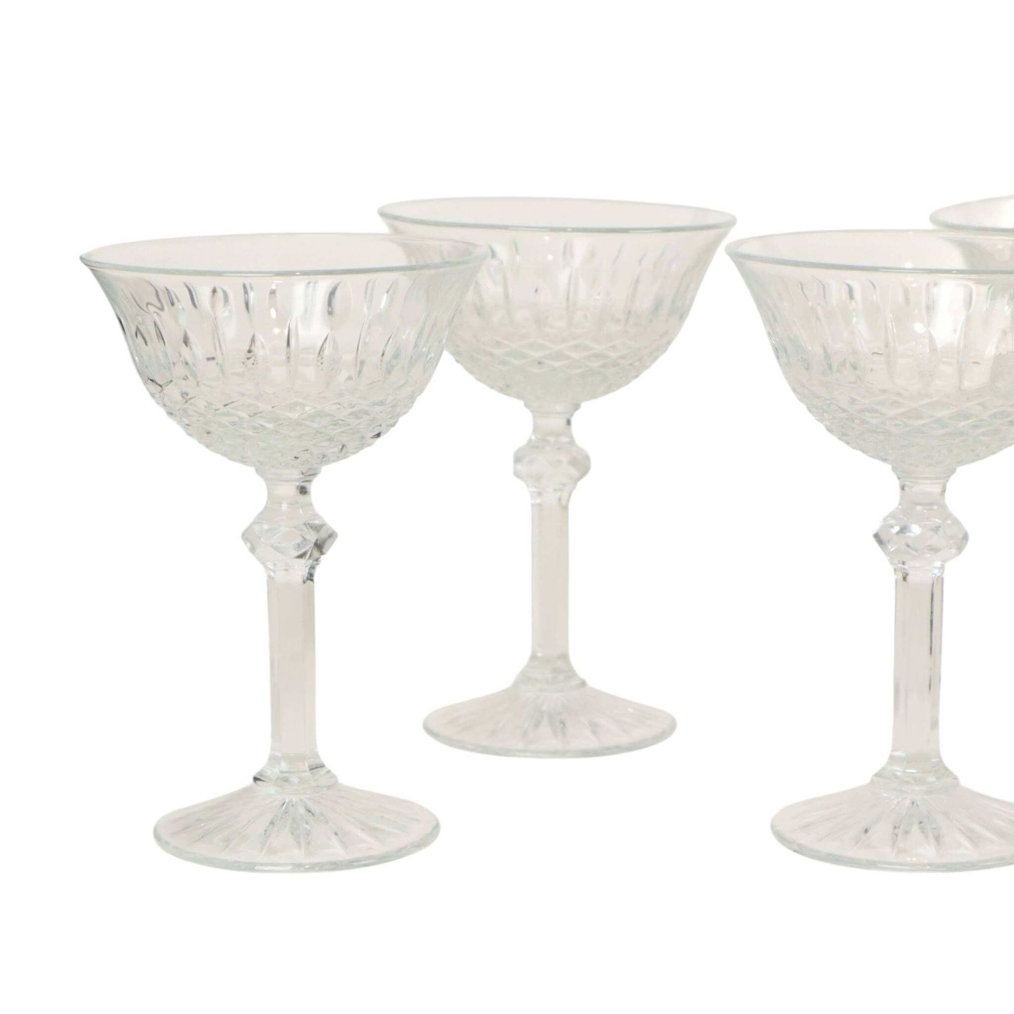 Set of 7 Regency Fidenza Crystal Champagne Glasses