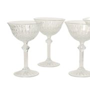 Set of 7 Regency Fidenza Crystal Champagne Glasses