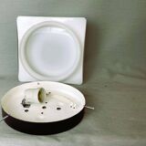 White  glass flush mount ceiling or wall lamp