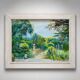 Mediterranean Garden – Original signed painting, bright landscape with a view