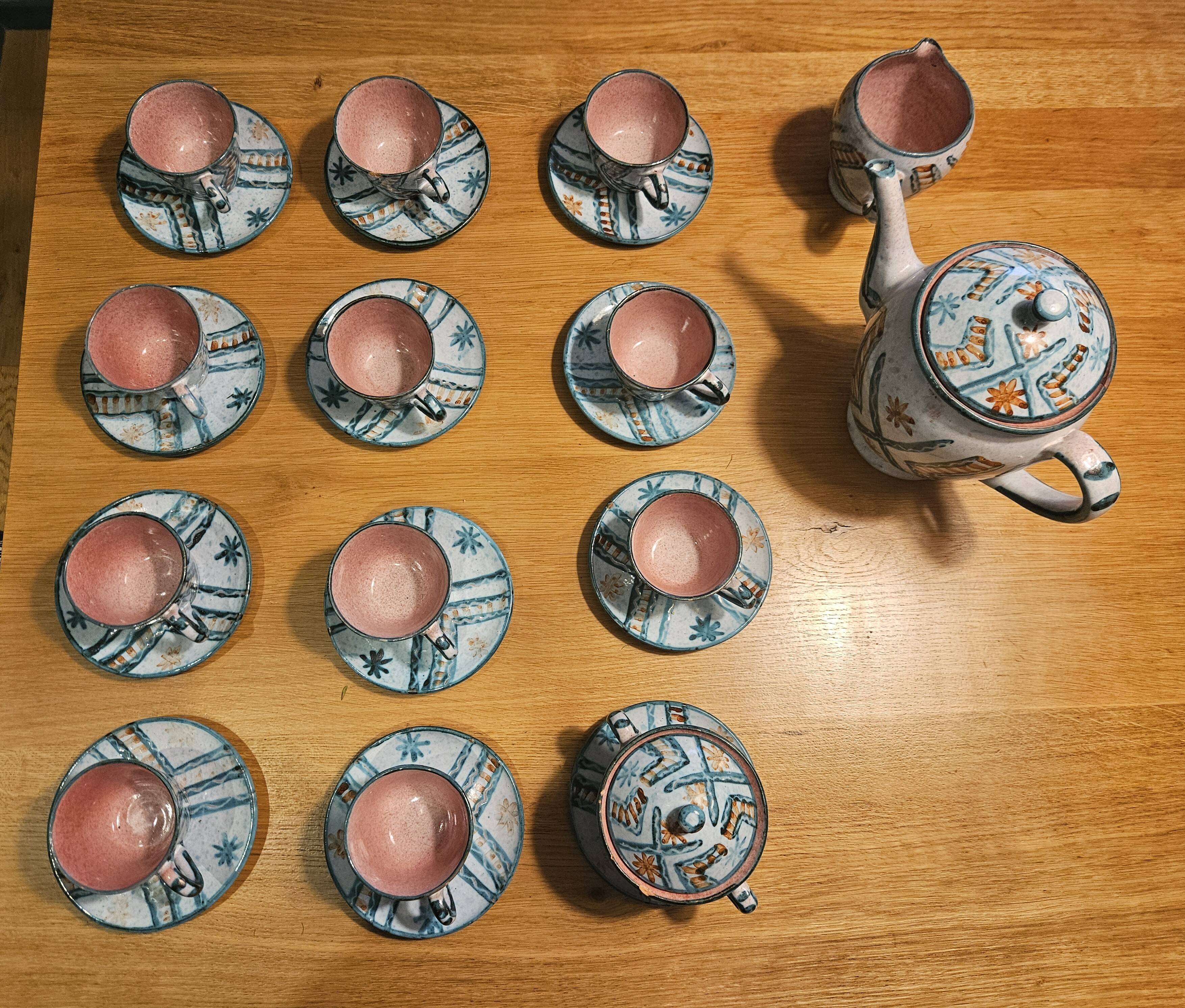 Humbert Pittari coffee service set in Vallauris