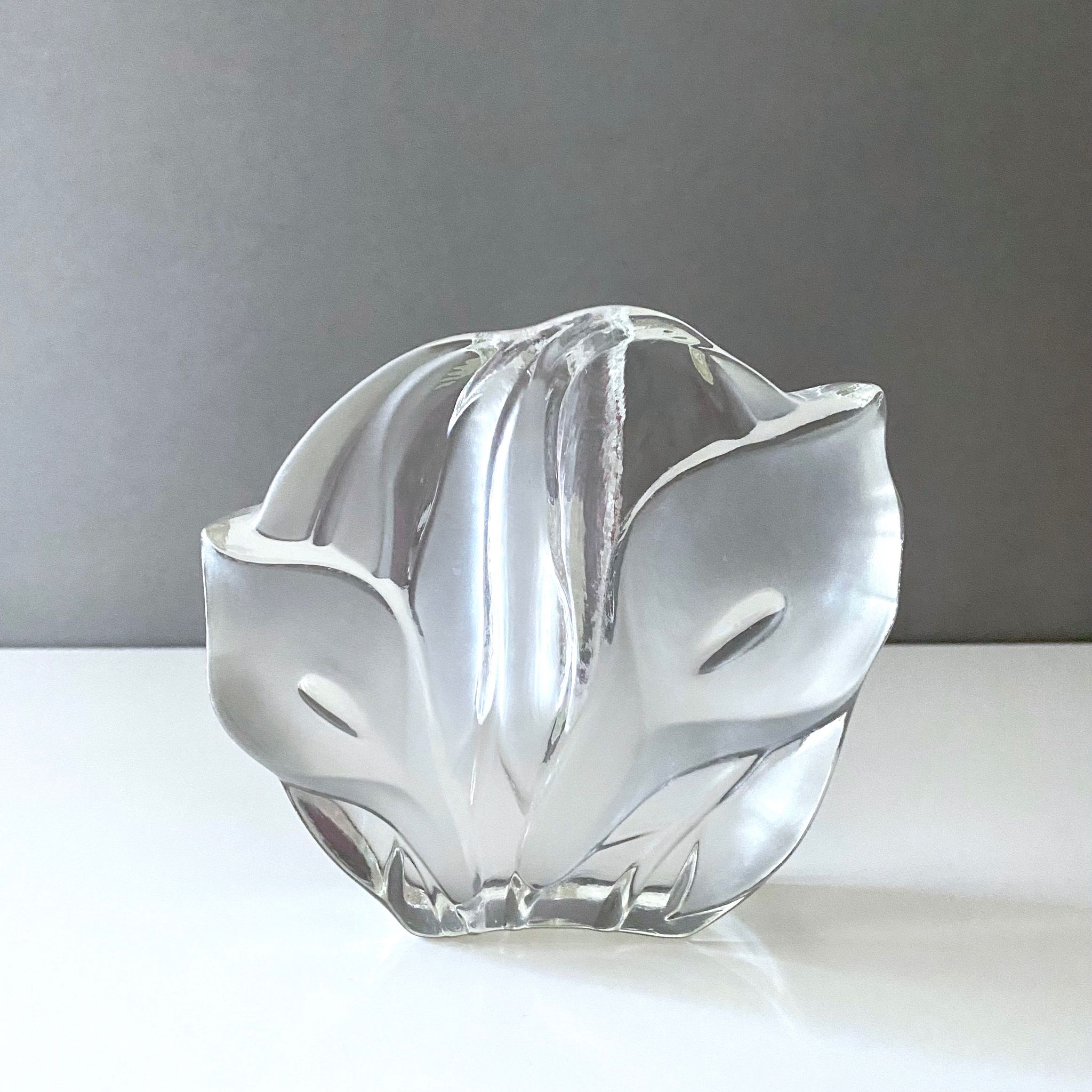 Mid century glass solifleur vase, block vase, walther glas germany