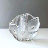Mid century glass solifleur vase, block vase, walther glas germany