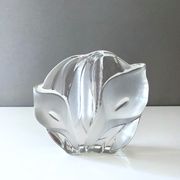 Mid century glass solifleur vase, block vase, walther glas germany