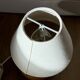 Lampe boule vintage en bois, abat-jour en tissu, années 80