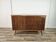Commode en noyer avec poignées en laiton, années 1950