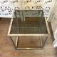 Table Basse / Bout de Canapé Vintage 1970 - Structure Chrome & Plateau Verr