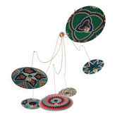 Handcrafted suspension cascade 6 lights "Moroccan Basket"