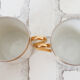 Limoges porcelain coffee cups, white and gold