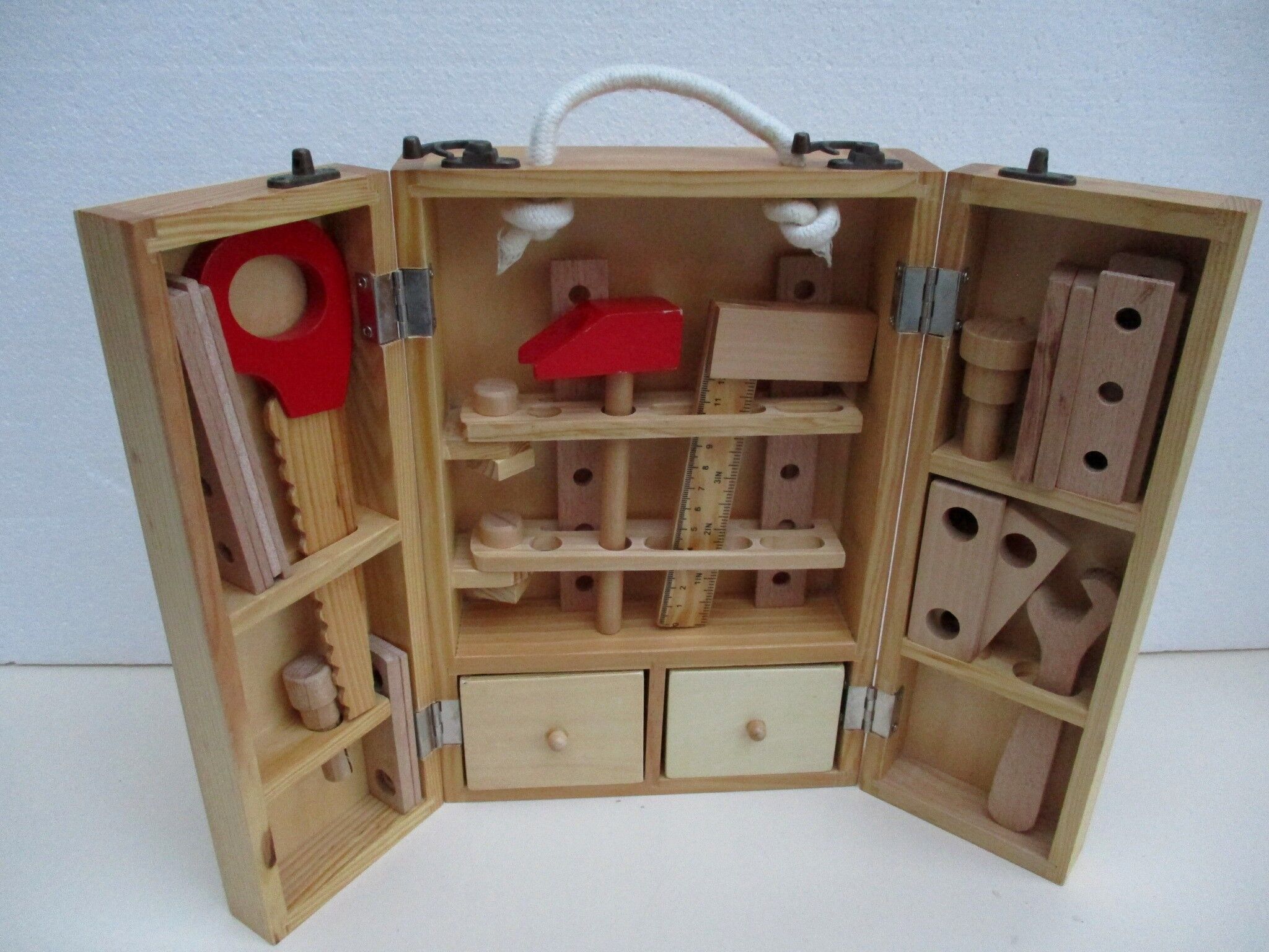 Diy case child, suitcase wooden tools and accessories