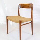 Set Of 5 Dining Chairs Model 75 Made In Teak By Niels O. Møller From 1960s