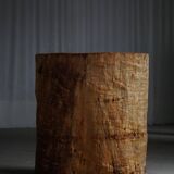 Chaise Brutaliste en Tronc Massif & Assise en Laine D'Agneau, Moderne Du Milieu Du Siècle Suédois, Années 1960