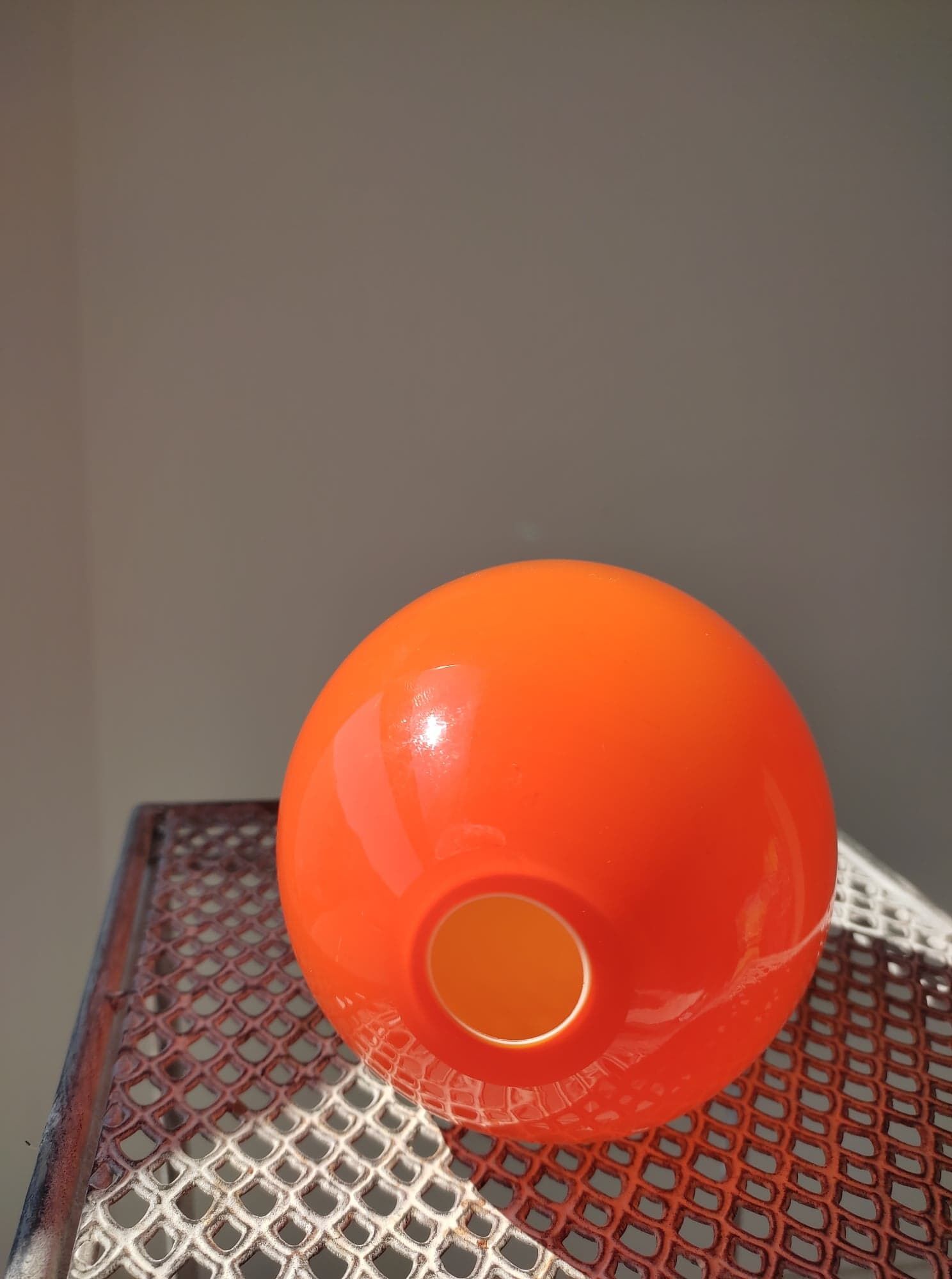 Orange soliflore vase in double glass